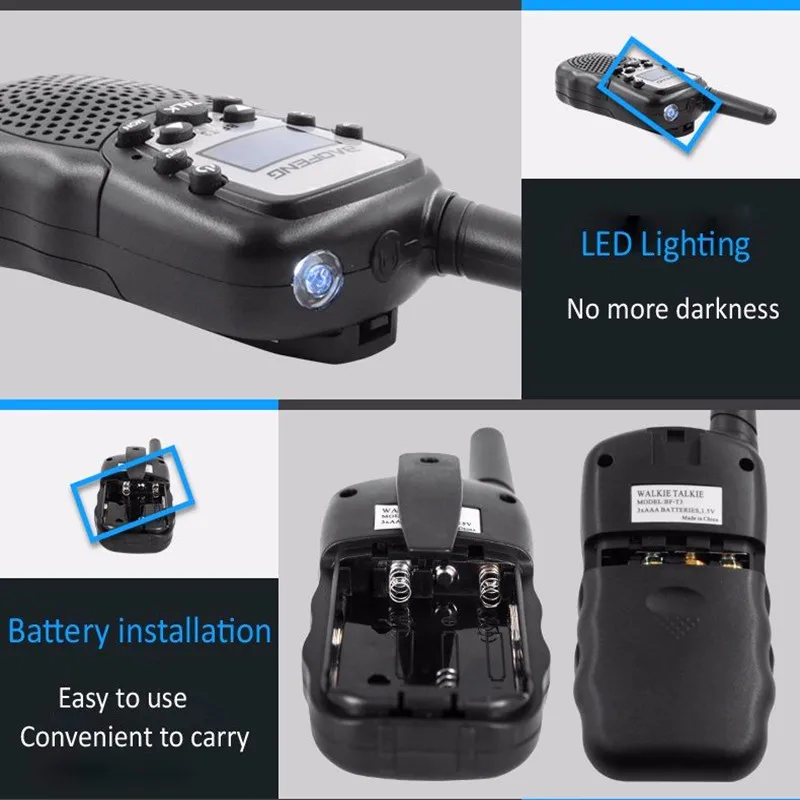 2 шт. оптовая продажа детских UHF Walkie Talkie Baofeng BF T3 FRS Mini двухстороннее радио Comunicador Handy