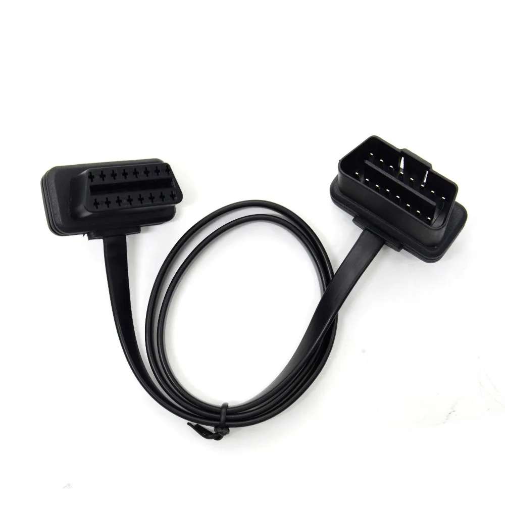 60 см плоский + тонкий As Noodle OBD 2 OBDII OBD2 16Pin штекер-гнездо ELM327 диагностический
