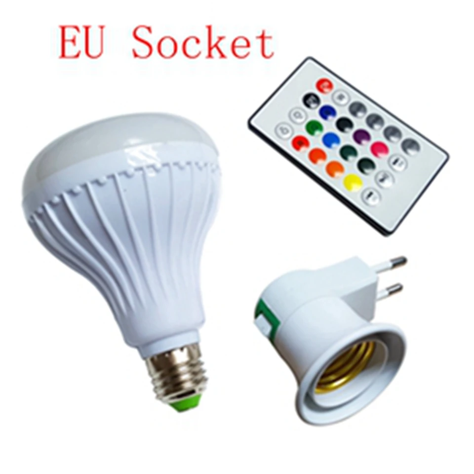 Распродажа светодиодный RGB цветной ламповый Светильник E27 110 V-240 V Bluetooth управление умные музыкальные лампочки аудио колонки лампы