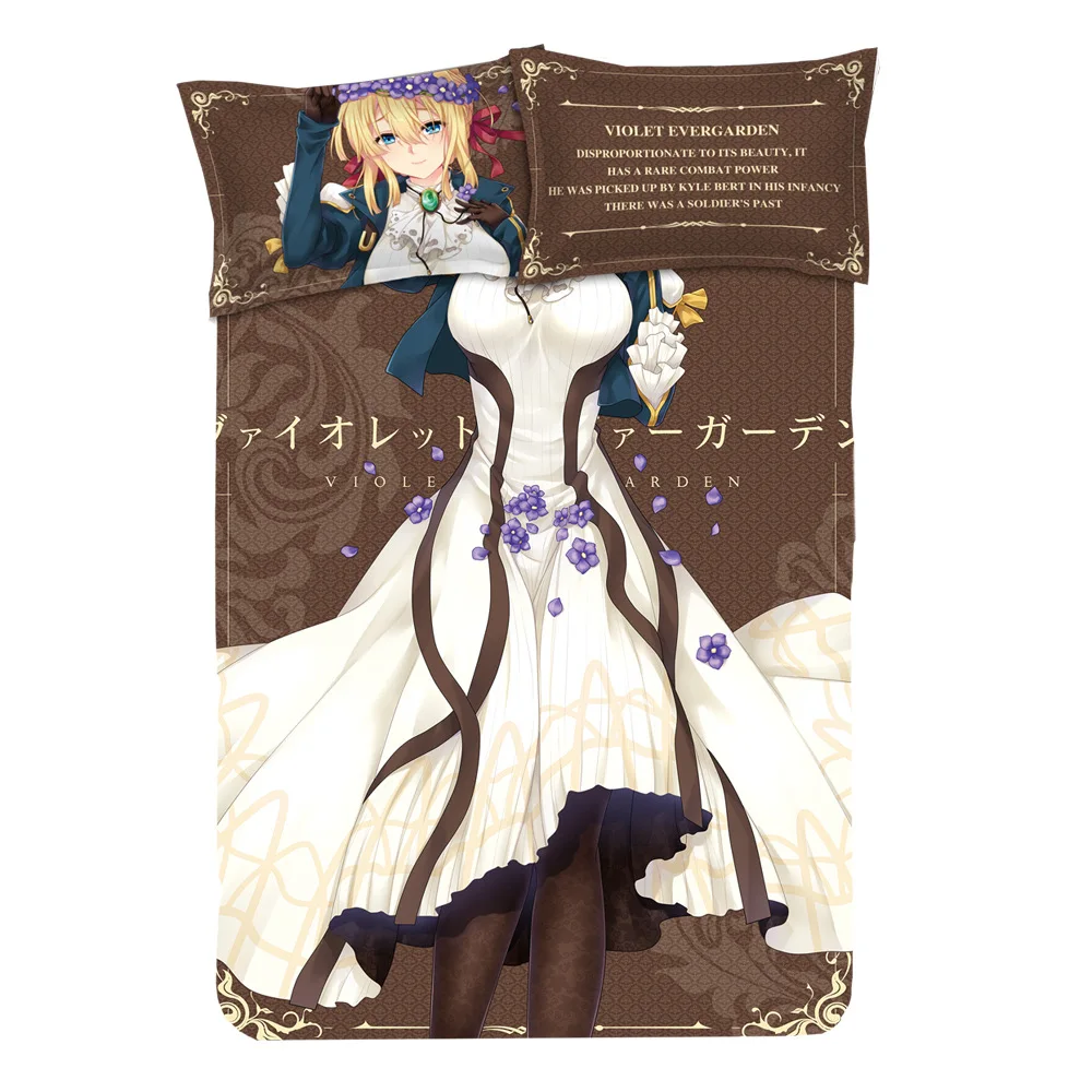 

Violet Evergarden Japan Cartoon Anime Bedding Set Duvet Cover Bedclothes 4pcs Free Shipping Bedding Set Bed Set Bed Linen
