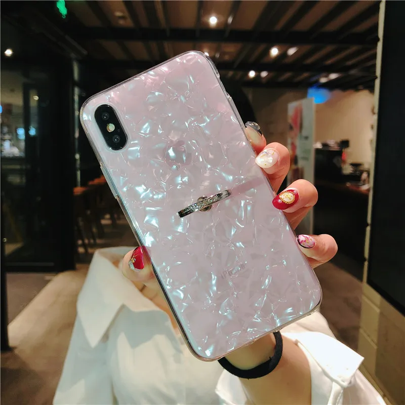 Мягкий блестящий чехол из ТПУ для iPhone 7 8 чехлы с рисунком в виде ракушки мечты X XS
