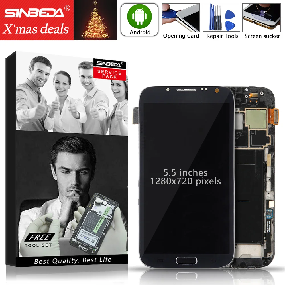 AMOLED 5," для SAMSUNG Galaxy Note 2 N7100 ЖК-дисплей сенсорный экран с рамкой дигитайзер для SAMSUNG Note 2 дисплей N7105 i317
