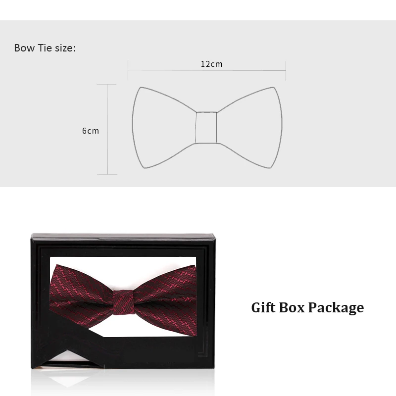 

New High Quality Bow Tie Wine Red Men's Bowtie Fashion Bow Ties for Men Formal salon Party Butterfly Knot cravat with Gift Box