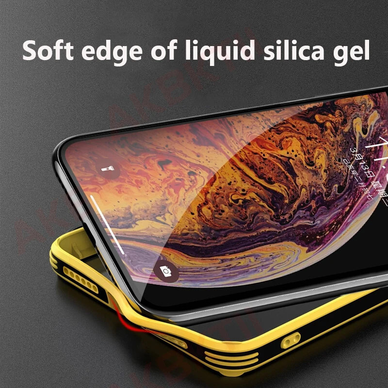 AKBKTII роскошный чехол из закаленного стекла для iPhone 7 Plus 8 6s XS Max XR разноцветный