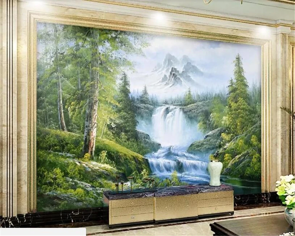 3d обои beibehang фэнтези улучшенная фотография водопад снег Горный пейзаж картина