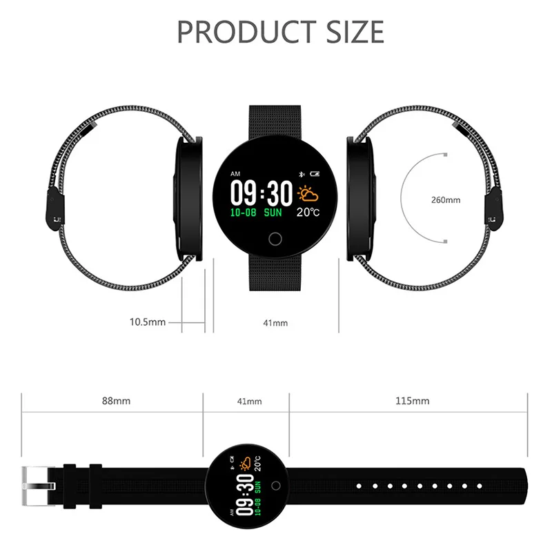 

2018 Heart Rate Monitor Men's Smart Watch Women Waterproof Intelligent Bracelet Men Smartwatch Man Wrist Watch Sport Pedometer