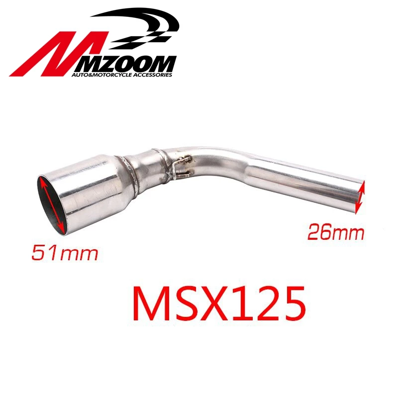 MZOOM средняя выхлопная труба мотоцикла для HONDA GROM MSX125 2013 2015 без выхлопной трубы|exhaust