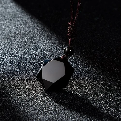 brown blank bead Черный обсидиан с резьбой в виде звезды камни Веревка ожерелье Пара мощная энергия ювелирные изделия - Окраска металла: brown blank bead