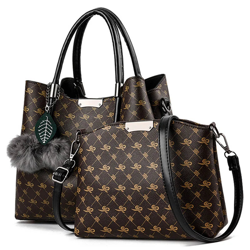 Women PU Leather Handbags Set 2 Pcs Handbag Women Ladies Hand Bags Shoulder Bag for Women Messenger Bag Sac a Main