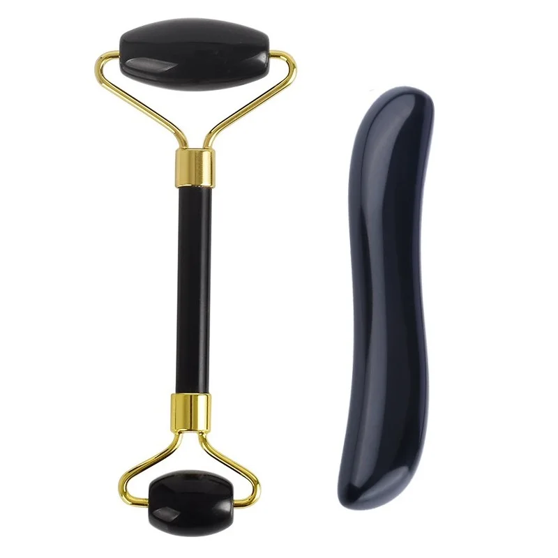 Roller add S wand Традиционная натуральная Обсидиановая Массажная соскабливающая доска, массажный ролик, палочка для красоты, для похудения, релаксационный массажный набор инструментов - Цвет: Roller add S wand