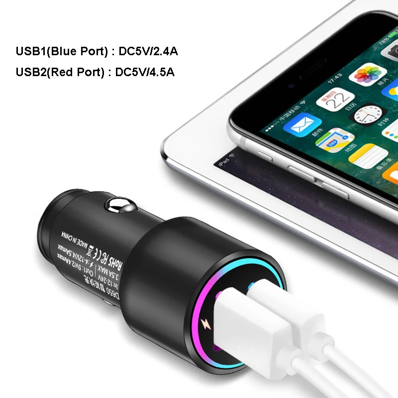 Интеллектуальное Быстрое Автомобильное зарядное устройство Supercharge VOOC QC3.0 для iPhone