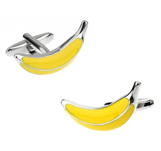 banana IGame Новое поступление новые Запонки 18 необычных дизайнов латунный материал запонки для мужчин - Окраска металла: banana