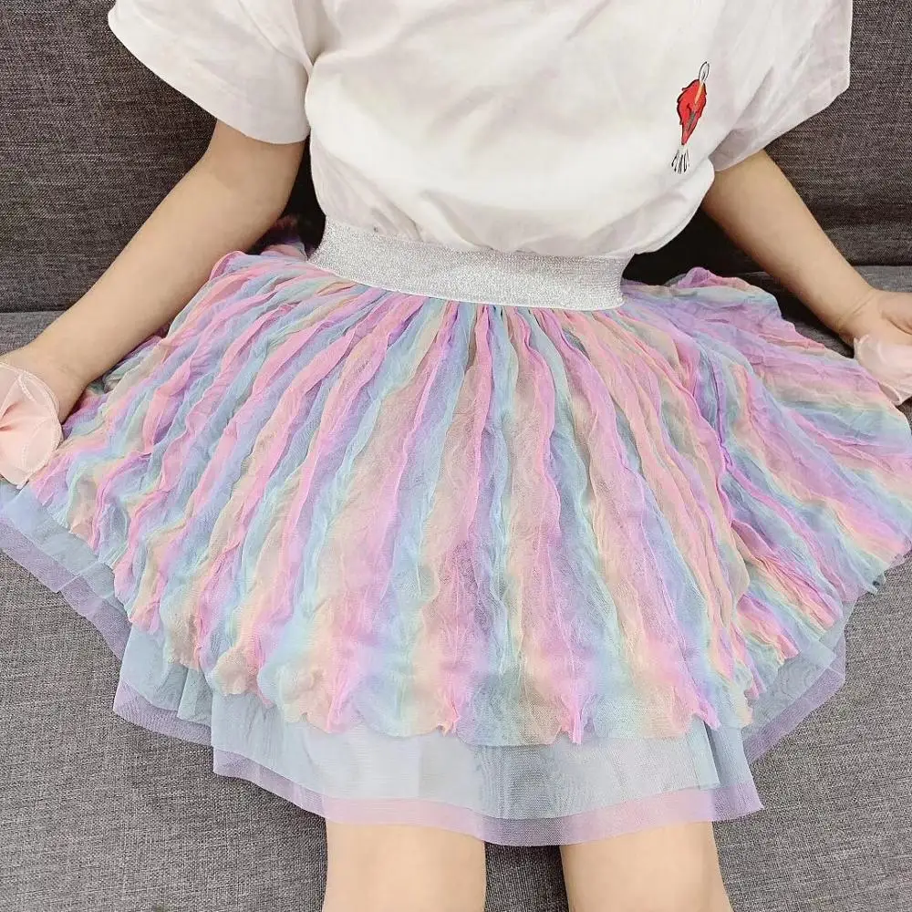 Новинка сезон осень разноцветные юбки-пачки принцессы для девочек Милые пляжные