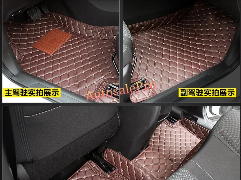 left hand drive Pu Leather waterproof Grid Front Rear Floor Mats Carpets Pad Cover For Renault Kadjar 2016 2017 | Автомобили и