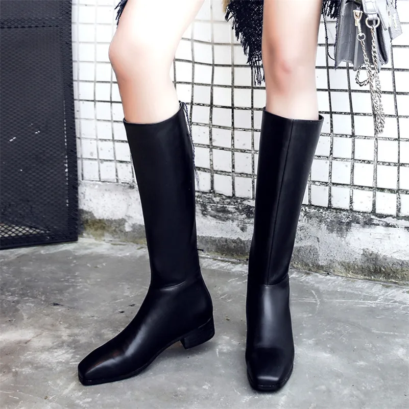 FEDONAS/брендовые сапоги до колена Женская удобная повседневная обувь с квадратным
