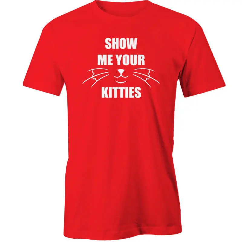 Мужская хлопковая футболка Show Me Your Kitties брендовая с изображением кошек и животных