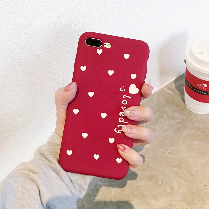 GlamPhoneCase Simple Small Love Heart Phone Case For iphone XS Max XR 8 8plus 7 7plus 6/6S Plus Fashion Soft Back Cover |