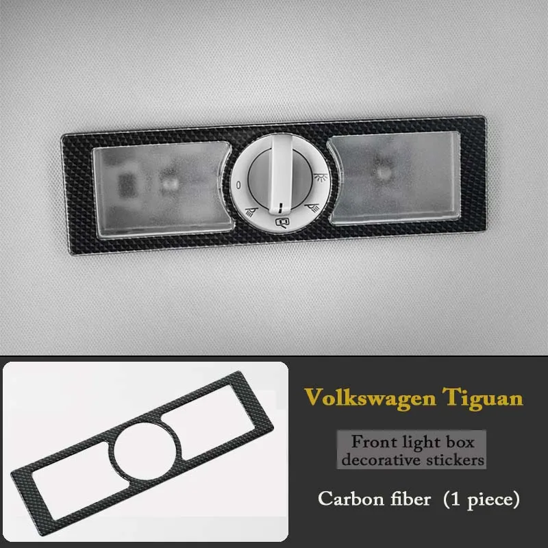 ZD освещение для чтения в машине лампы отделкой Чехлы для Volkswagen Tiguan, аксессуары из нержавеющей стали, аксессуары для VW Tiguan 2010 2011 2012 2013 АБС-пластик хром - Название цвета: 1pcs Rear Carbon