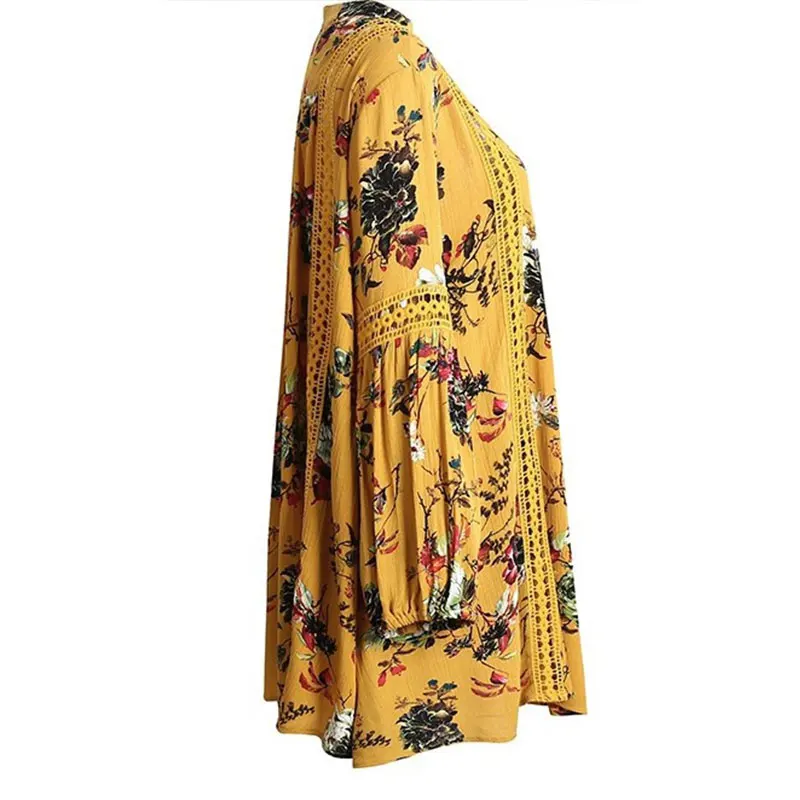 Женское открытое летнее платье в стиле бохо винтажное свободное кружевное