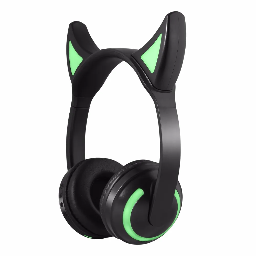 Nasin ZW-19 Bluetooth стерео кошачьи наушники мигающие Светящиеся 7 цветов светодиодный светильник игровая гарнитура для ПК ноутбука компьютера телефона