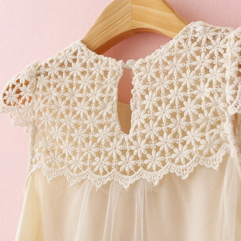 3-14Y Girls Evening Dress Summer Children Costume Fashion Lace Princess Kids O-Neck Party Clothes for Girl | Детская одежда и