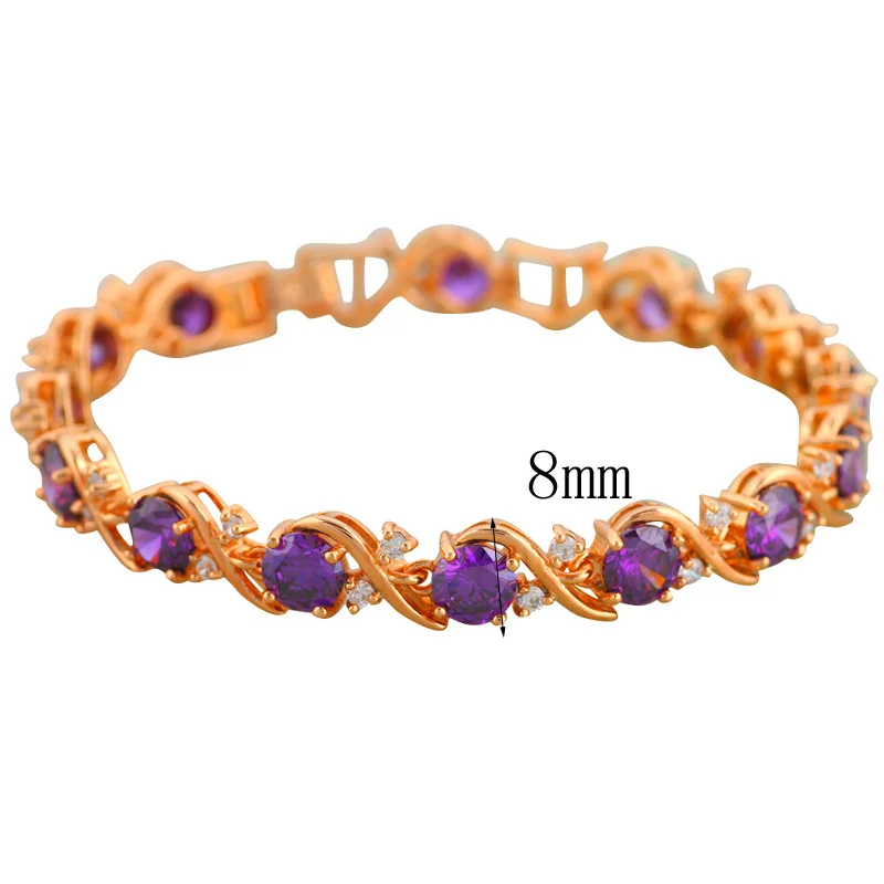 Бесплатная доставка Фиолетовый Кристалл и AAA циркон циркониевые золотого цвета