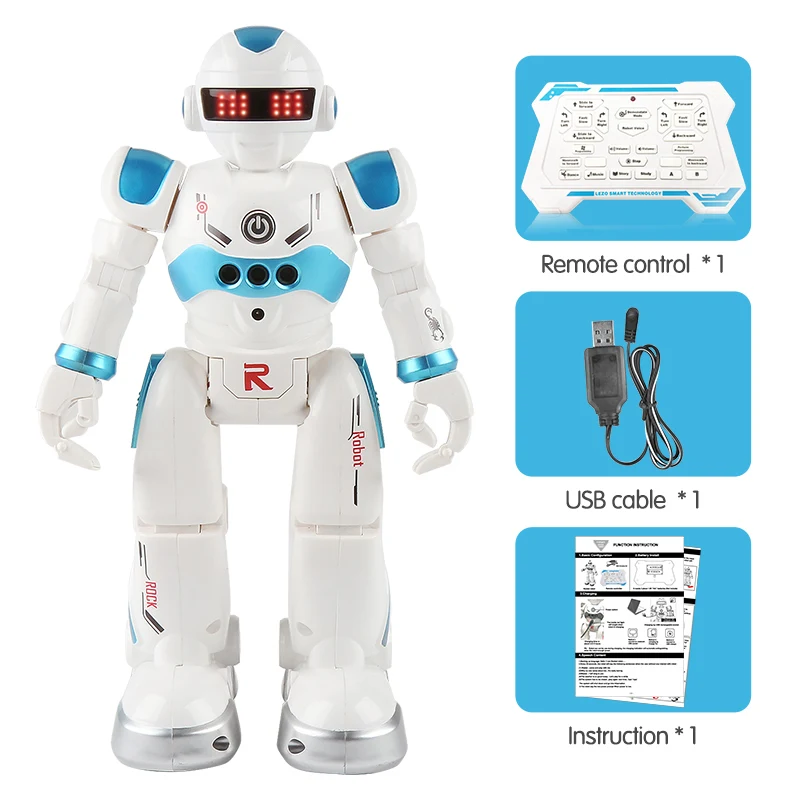 blue Робот зарядка через usb Танцы жест Фигурки Игрушка Робот Управление RC робот игрушки - Цвет: blue