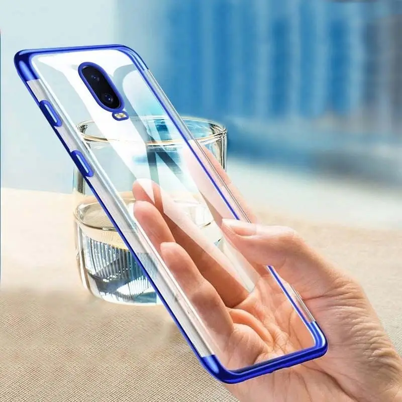 Гальванизированный прозрачный чехол из ТПУ для oneplus 7T 6T 5 T силиконовая мягкая