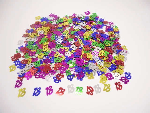 800 шт. конфетти из фольги с номером 18|number silverfoil numbers |