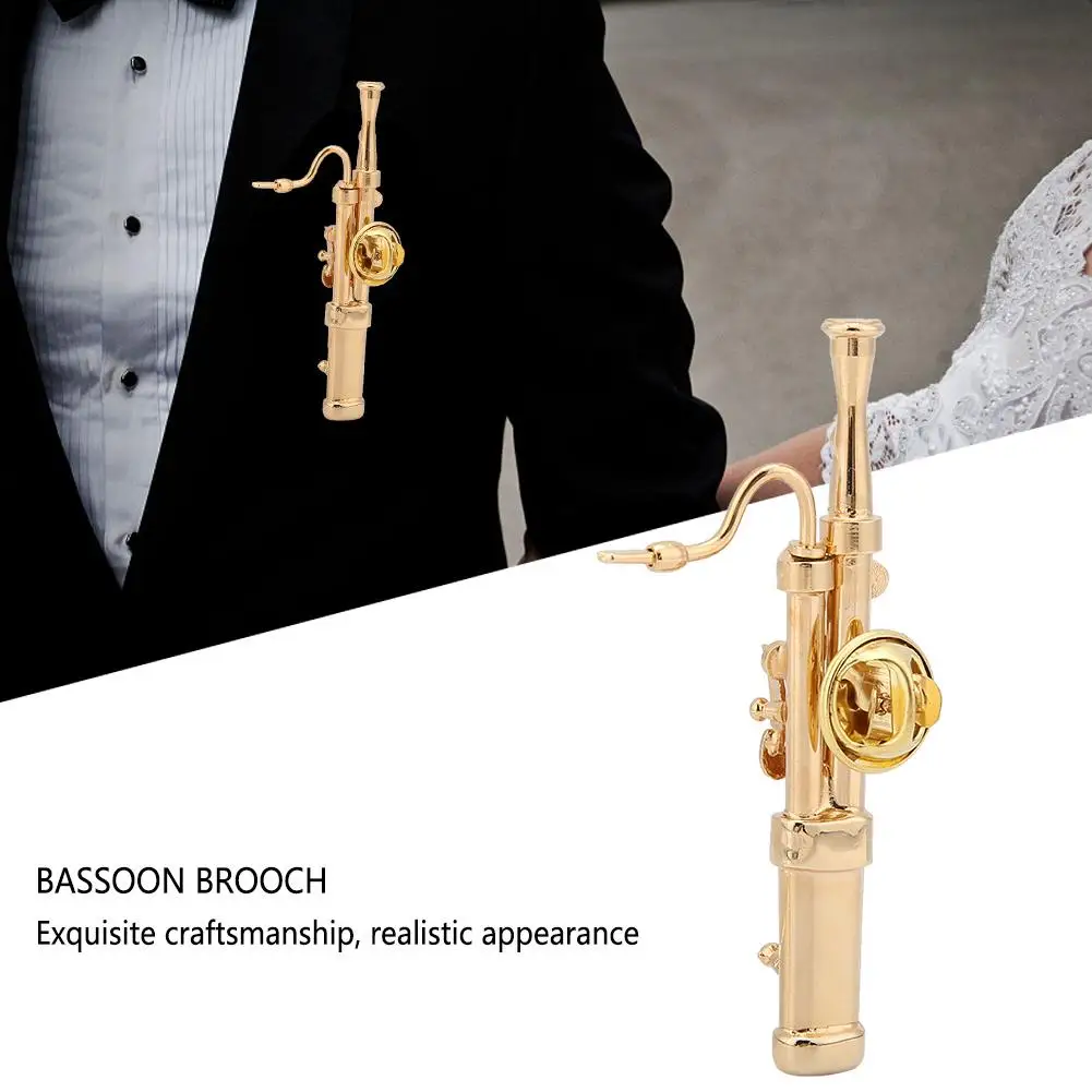 Горячая золотое покрытие медь Bassoon музыкальный инструмент Bassoon Брошь булавка с подарочной коробкой