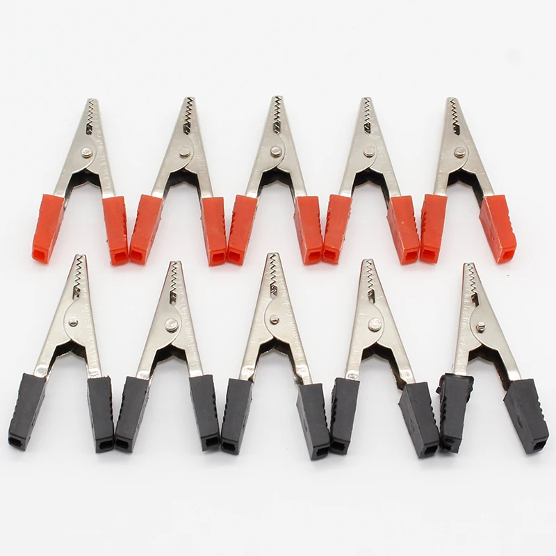 10 шт. 5 см красный + черный новый электрический инструмент крокодил зажим для