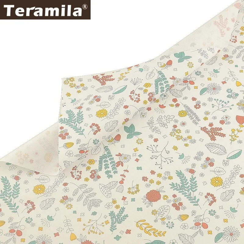 Teramila Flroal Design 100% хлопок саржевая ткань измеритель Algodon DIY лоскутное одеяло платье
