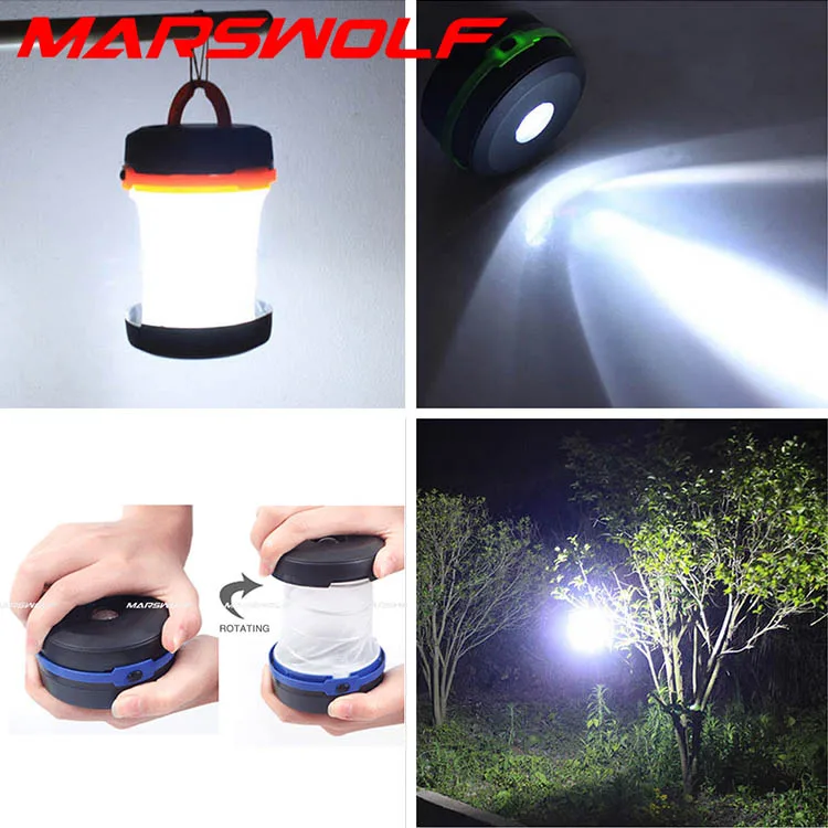 Collapsible Camping light 5 colors Led portable Stretch camping lamp led night lantern for outdoor emergency 3*AA flashlight | Освещение