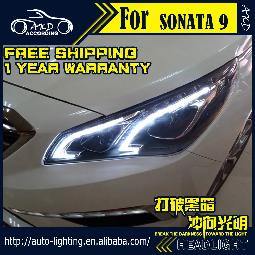 AKD автомобильный Стайлинг Головной фонарь для hyundai Sonata фары- Sonata светодиодный фонарь Sonata9 H7 D2H Hid биксеноновый луч
