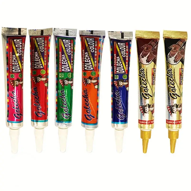 7 видов стилей хна механди конусы временная татуировка натуральный органический водонепроницаемый трафарет для хны паста поддельная краска для татуажа боди-арт