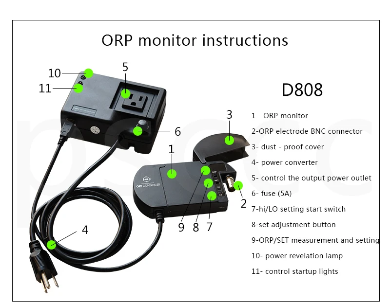 Up-aqua D807 прибор для мониторинга и мониторинга окислительного потенциала D807 ОВП-монитор