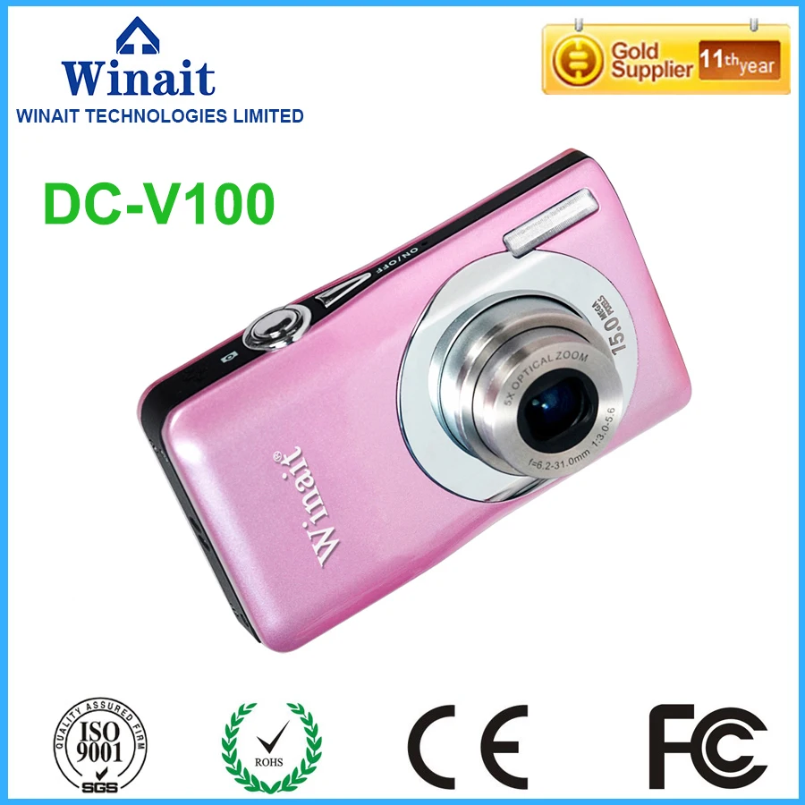 Хорошая продажа 5x оптический зум 15mp цифровая компактная камера DC V100