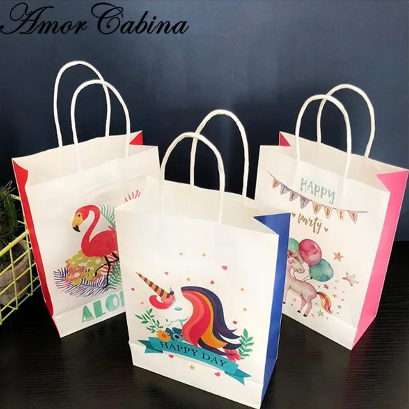 

Единорог/бумага с фламинго, подарочные сумки, Мультяшные конфеты, сумка для вечеринки единорога, детский душ, день рождения, конфетная коробка, товары для дня рождения