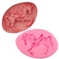 animal carousel horse shape fondant soap 3d cake silicone mold cupcake jelly candy chocolate decoration baking tool fq3019