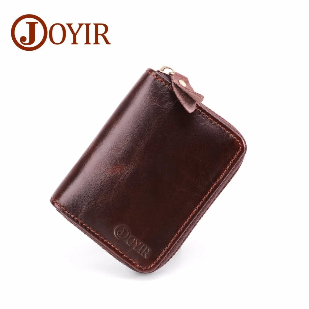 JOYIR Genuine Leather Card Wallet For Men Women Business Card Holder Wallet Bank Credit Card Case ID Holders RFID Porte Carte