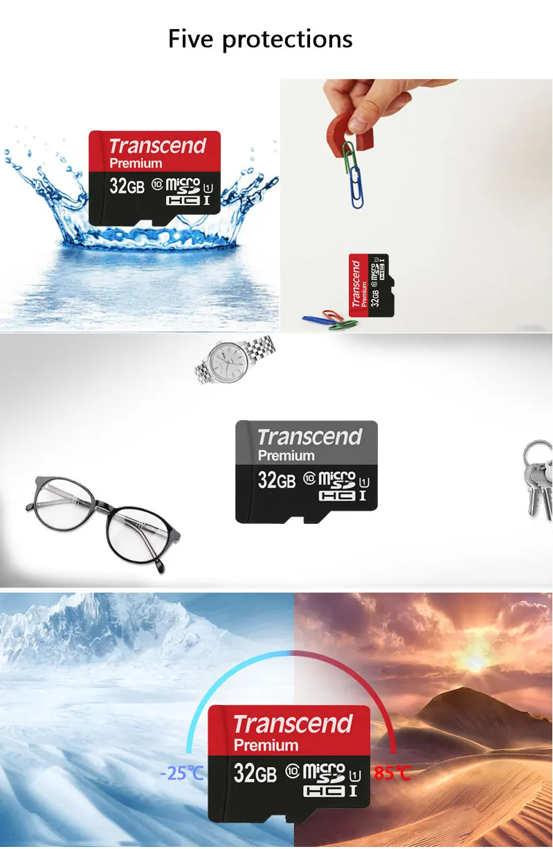 Transcend 90 МБ/с. Micro SD карта, 32 ГБ, 64 ГБ оперативной памяти, 16 Гб встроенной памяти, слот для карт памяти Class10 U1 флеш-карта памяти Micro SD microSD UHS-I для смартфона