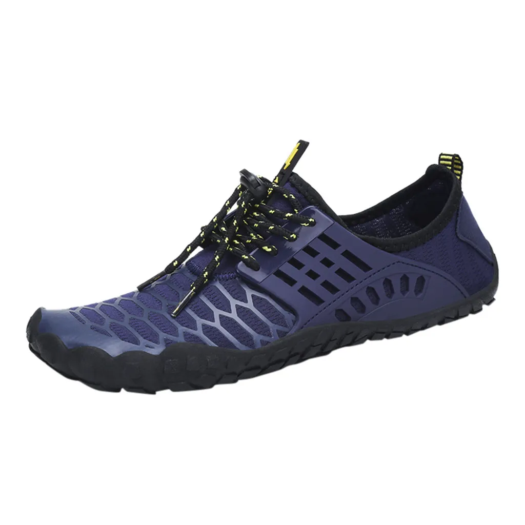 Men Mountaineer Sneaker Soft Swimming Lace Up Hollow Out Solid Blue Black Beach Snorkeling Quick Drying Water Shoes Baskets pour | Спорт и