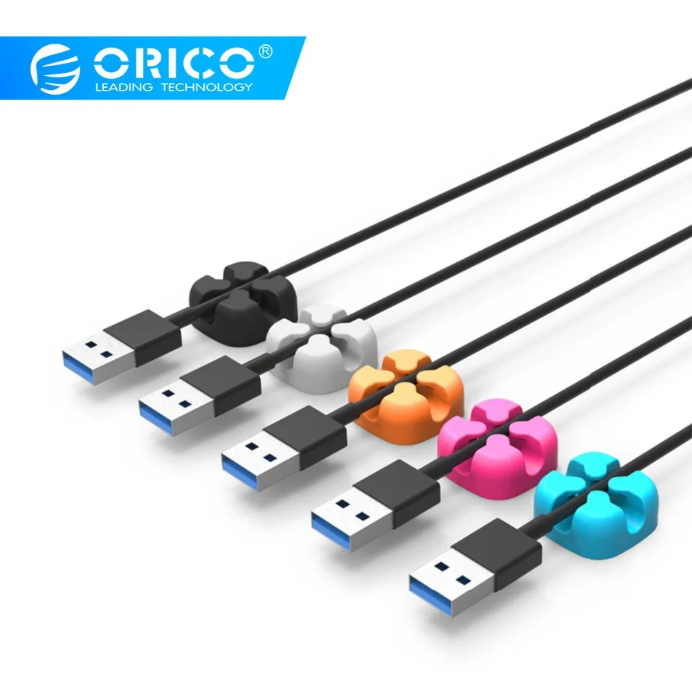 ORICO 10 шт. Красочные устройства для сматывания кабеля провода хранения кремния кабель менеджер держатель стол аккуратный органайзер для цифрового кабеля Наушники в форме мыши