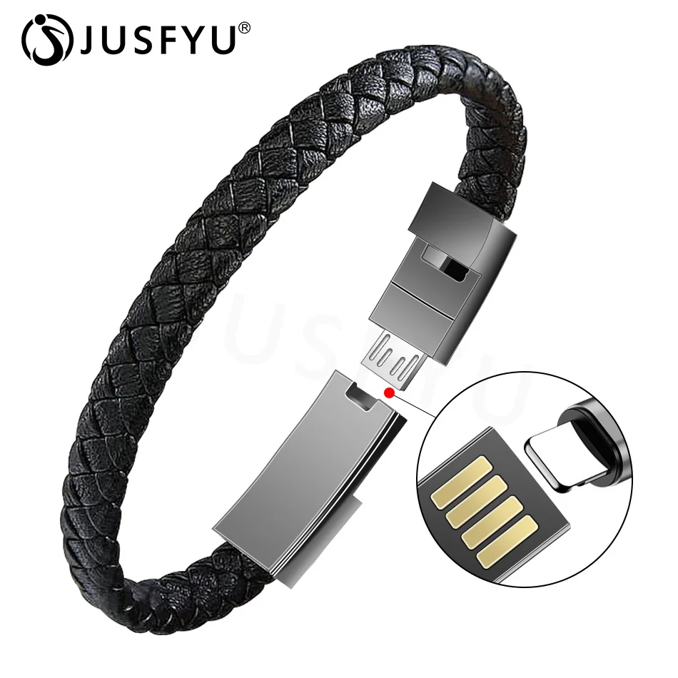 Спортивный кожаный заряжатель USB браслета кабель для передачи данных для мобильного телефона Быстрая зарядка для iphone X XS MAX XR samsung S8 S9 телефонный кабель