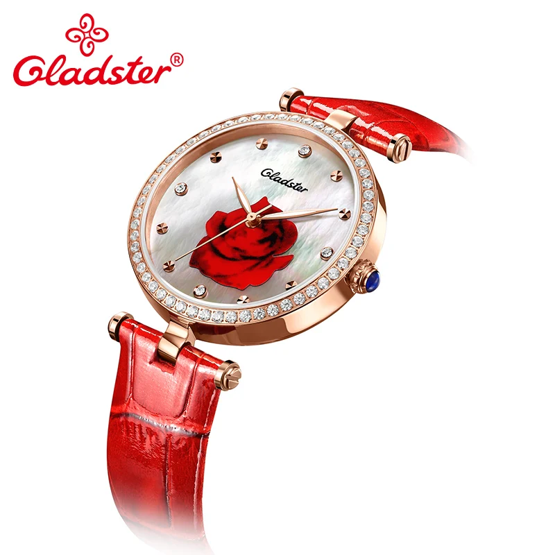 Женские наручные часы Gladster роскошные японские аналоговые MIYOTA 2035 с жемчужным