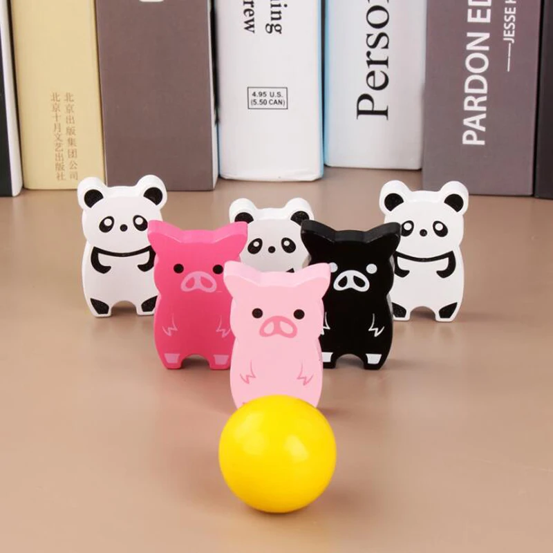 Деревянный милый медведь раннее образование игрушка забавный мультфильм