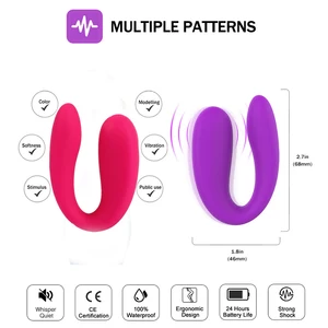 Силиконовый U-образный Вибратор для стимуляции точки G, клитора, вагины, киски, вибрирующий массажер для взрослых, женских пар