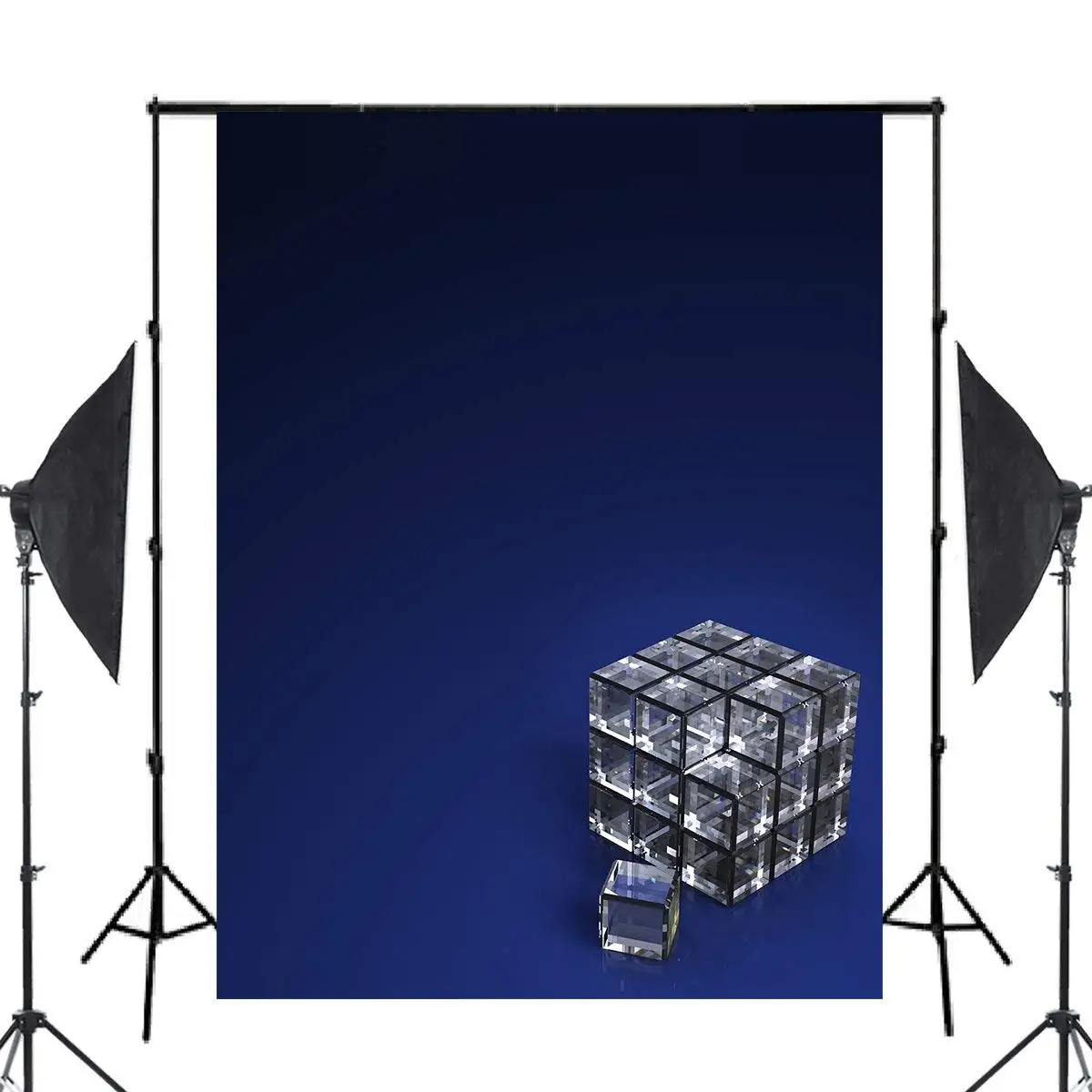 5X7 футов Красивый синий 3D стереоскопический фон для фотосъемки Кубик Рубика