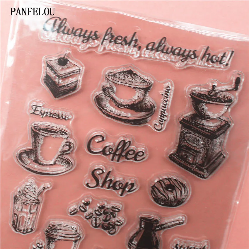 PANFELOU кофейный прозрачный силиконовый штамп/печать для DIY