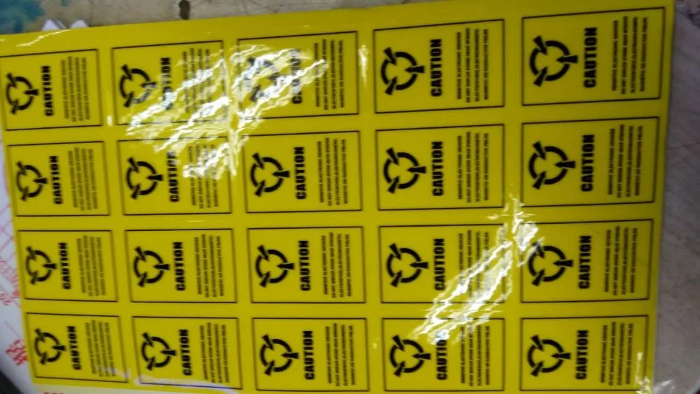 DHL 4*2.2cm CAUTION Adhesive Sticker Label for ESD Anti-Static Sensitive Device Electronic Shielding Anti Static Event | Дом и сад